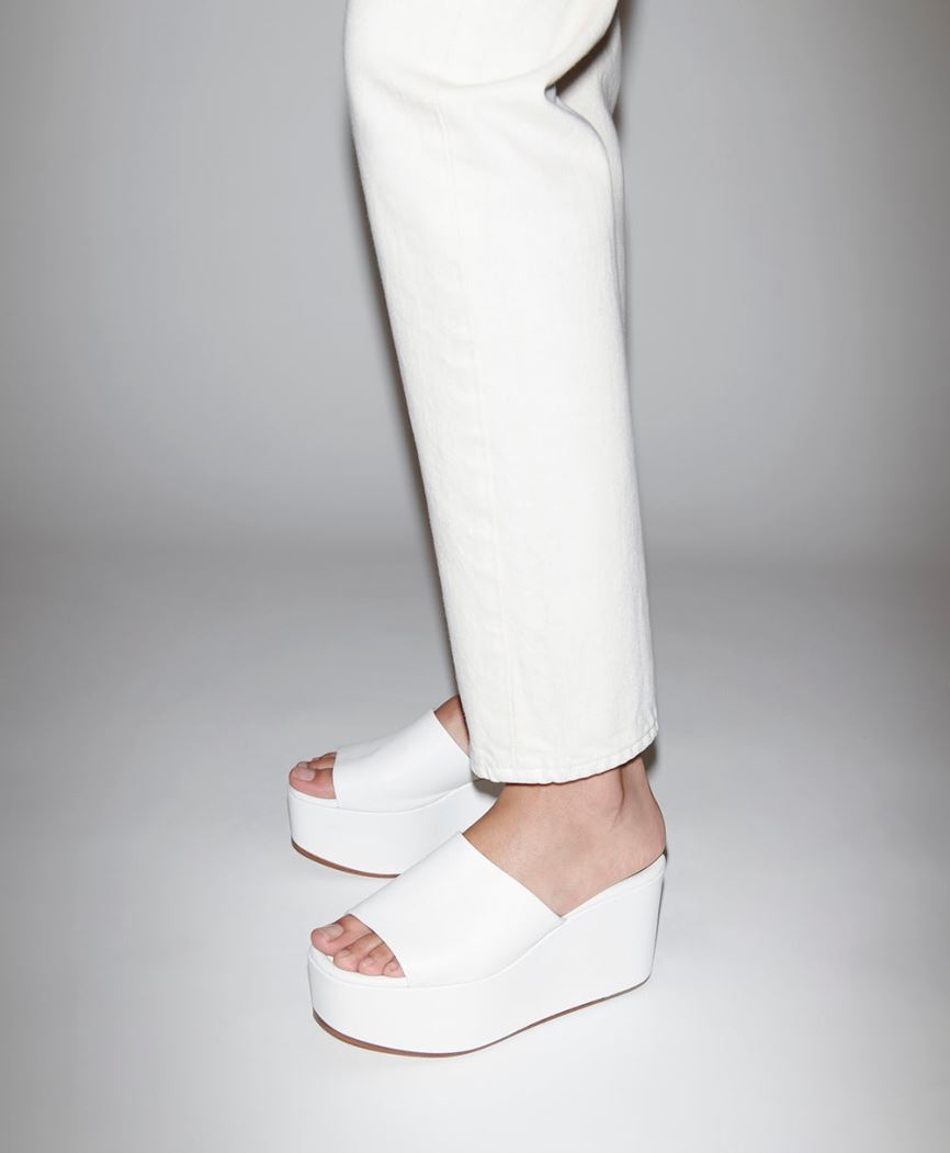 Women's Mansur Gavriel Platform Mules White | AU 7M08WH